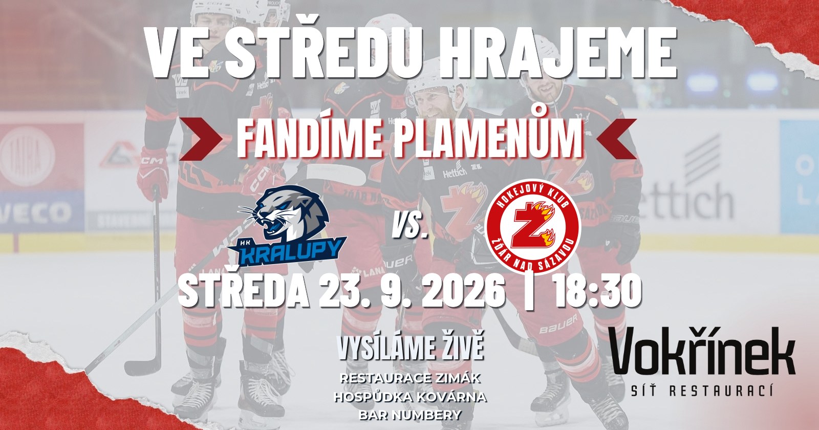 Středa hrajeme: Kralupy n. V. – HC Žďár nad Sázavou
